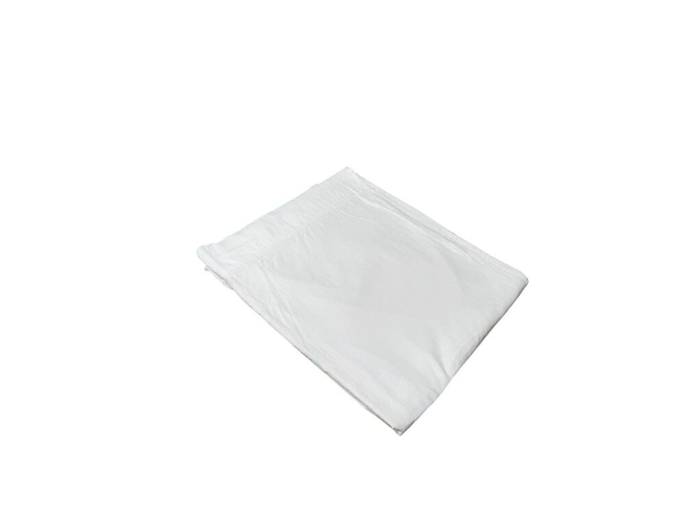 S.L. Home Fashions Full Size Flat Sheet 100% Cotton Solid White Bedding